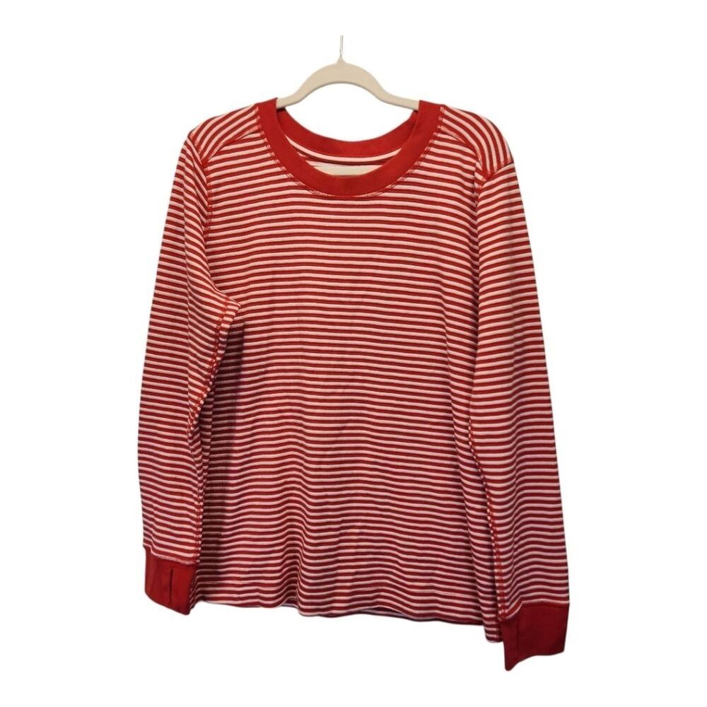 Duluth Trading Winter Waffle Crewneck Thermal Shirt in Stripes w/thumb holes XXL